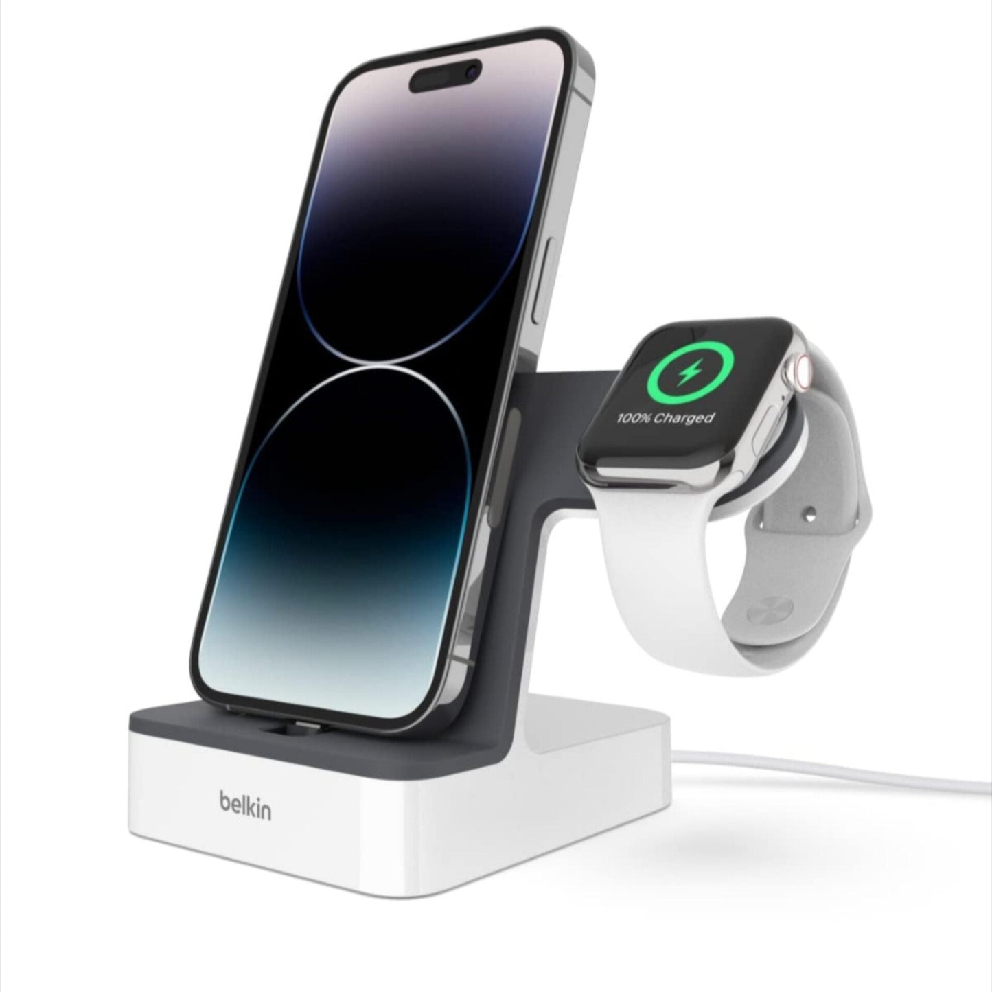 2-In-1 Iphone & Apple Watch Charging Dock - Powerhouse Charging Station + Apple Watch Charging Stand - Designed For Iphone 6/7/8/X/Xs/Xr/Xs Max, Apple Watch Series 4, 3, 2, & 1