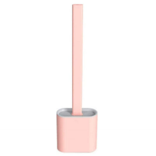 Toilet Cleaning Brush Set Toilet Household Toilet Brush, Wall Hanging Flexible Glue Long Handle, Pink