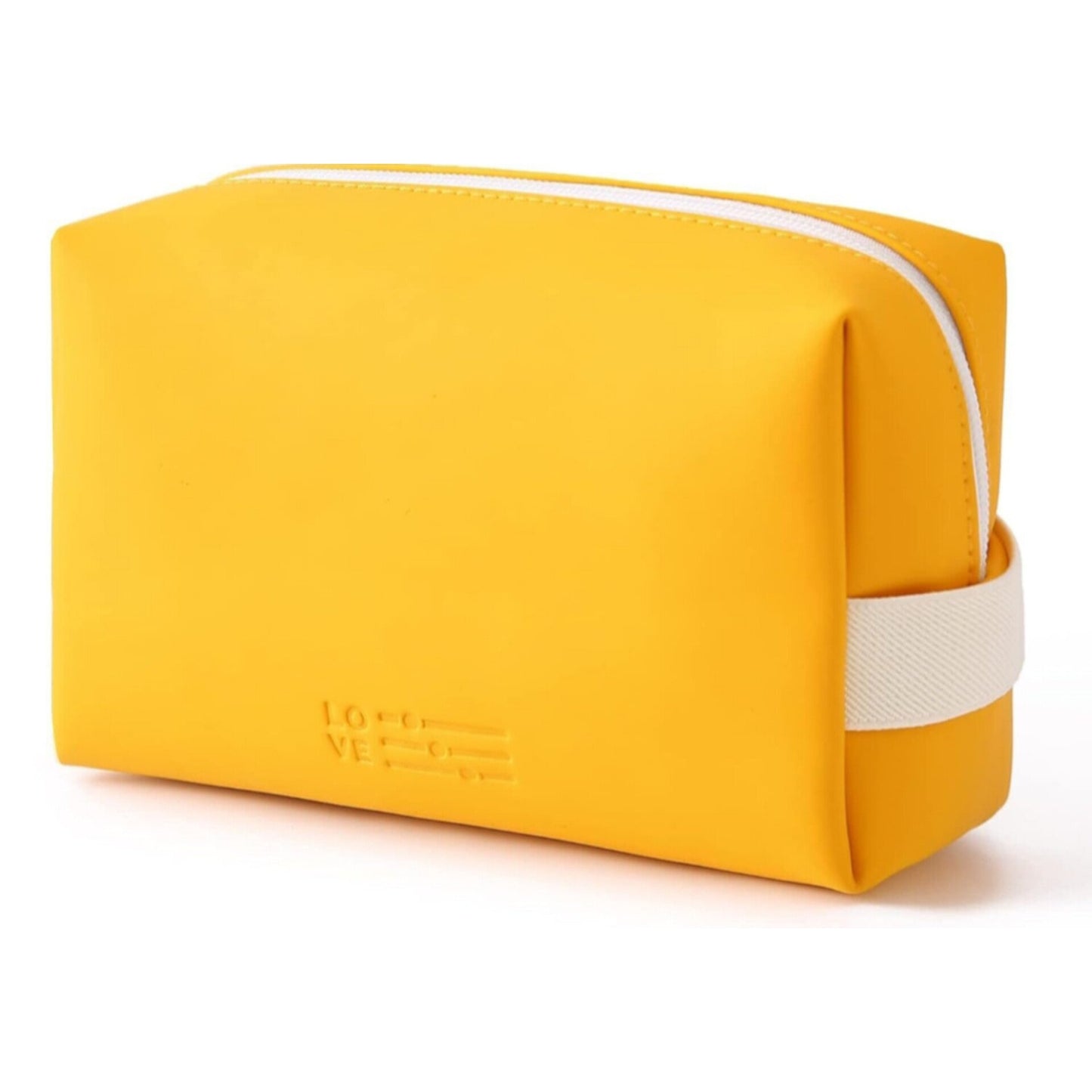 Small Makeup Bag Travel Cosmetic Bag for Women Zipper Pouch Makeup Organizer Bag PU Leather Waterproof Cute Toiletry Bags(yellow)