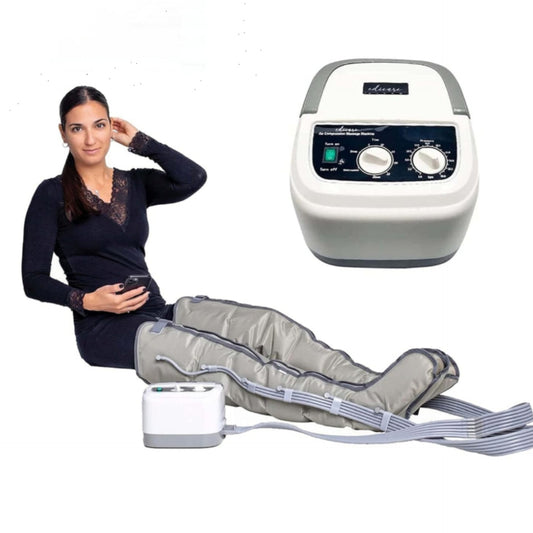 Pressotherapy Boots For Legs By Edicare, Lymphatic Drainage, Massage Device, Tired Legs, Massage and Relaxation, Easy to Use, Professional Quality (Device and Leg Loops)