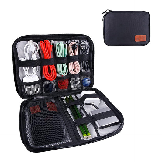 Travel Electronics Organizer Cable Organizer Bag Electronics Accessories Case for USB,Chargers,Power Bank etc. (Black-01)