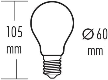 Bulbs By greenandco, Vintage LED Filament Bulb E27 A60 silver gray 3W 90lm 1800K (warm white) 230V, non-dimmable