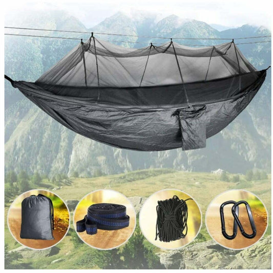 Hammock by Idefair with Mosquito Net, Double Camping Hammocks Bug Net Waterproof Portable and Lightweight for Backpacking, Hiking, Travel, Outdoor