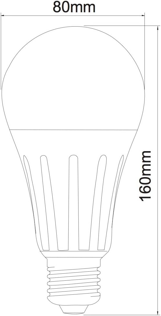 LED Light Bulb by GreenAndCo 2x CRI 90+ Replaces 140 Watt E27 Bulb Matte, 24 W, 2270 Lumens, 3000 K, Warm White