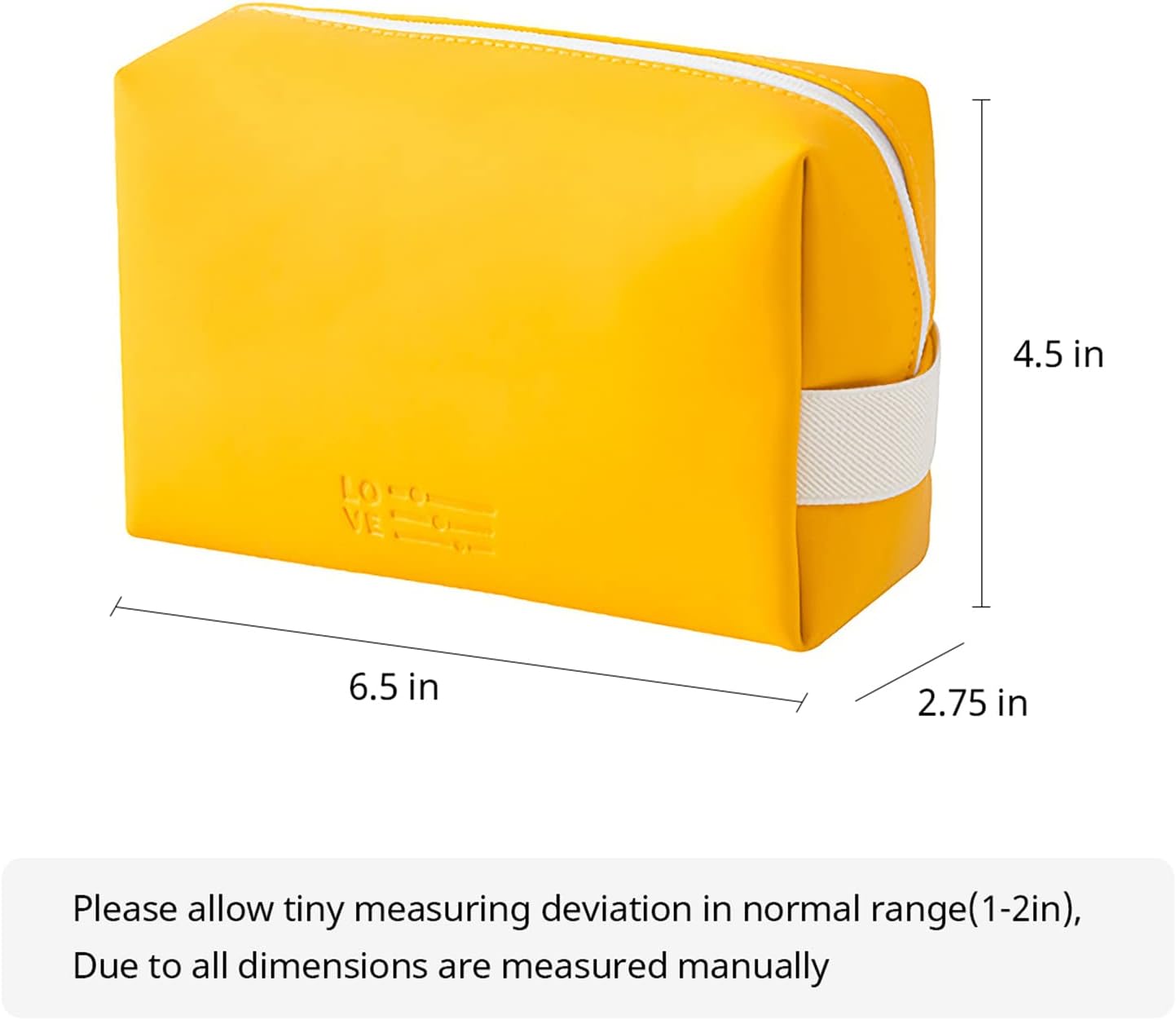 Small Makeup Bag Travel Cosmetic Bag for Women Zipper Pouch Makeup Organizer Bag PU Leather Waterproof Cute Toiletry Bags(yellow)