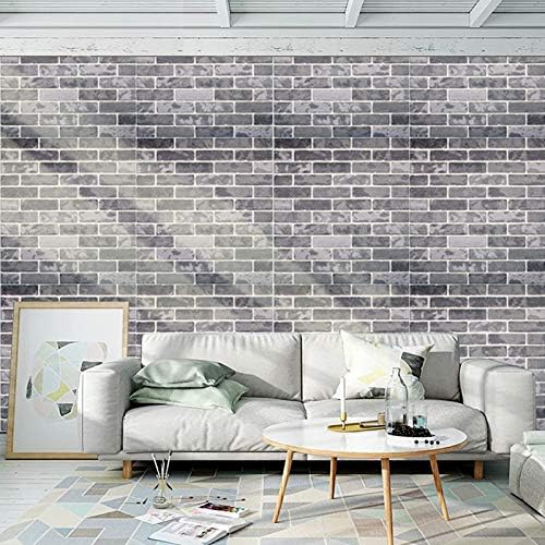 3D Brick Wallpaper, Wall Stickers Stereo Wall Decal Paper Removable Self-adhesive Wallpaper for Bedroom Living Room Modern Background TV Decor 2.69m2 (5 Pieces Brick Style 2)