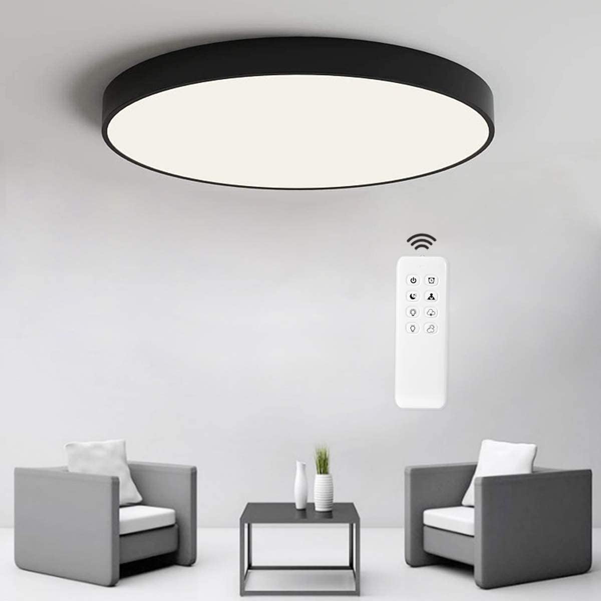 Ceiling Light LED Black Round 24 W Dimmable / 4000 K Neutral White [Energy Class F]