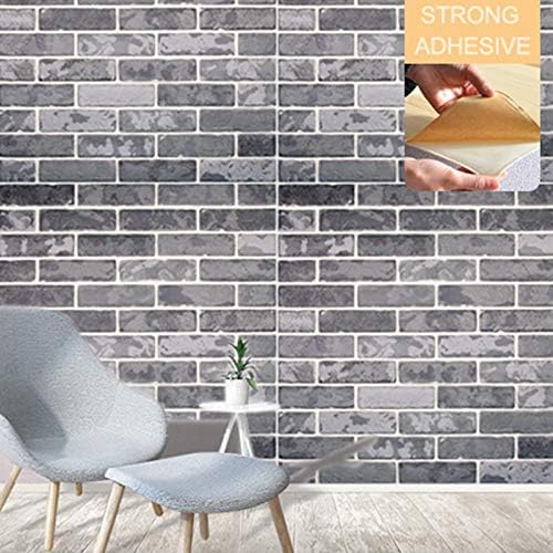 3D Brick Wallpaper, Wall Stickers Stereo Wall Decal Paper Removable Self-adhesive Wallpaper for Bedroom Living Room Modern Background TV Decor 2.69m2 (5 Pieces Brick Style 2)