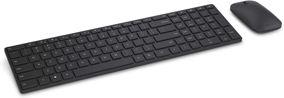 Keyboard, Microsoft Designer Bluetooth Desktop Keyboard and Mouse - Black. Utra-Thin, Wireless, Bluetooth Keyboard and Mouse Combo. Works with Bluetooth Enabled PCs/Mac