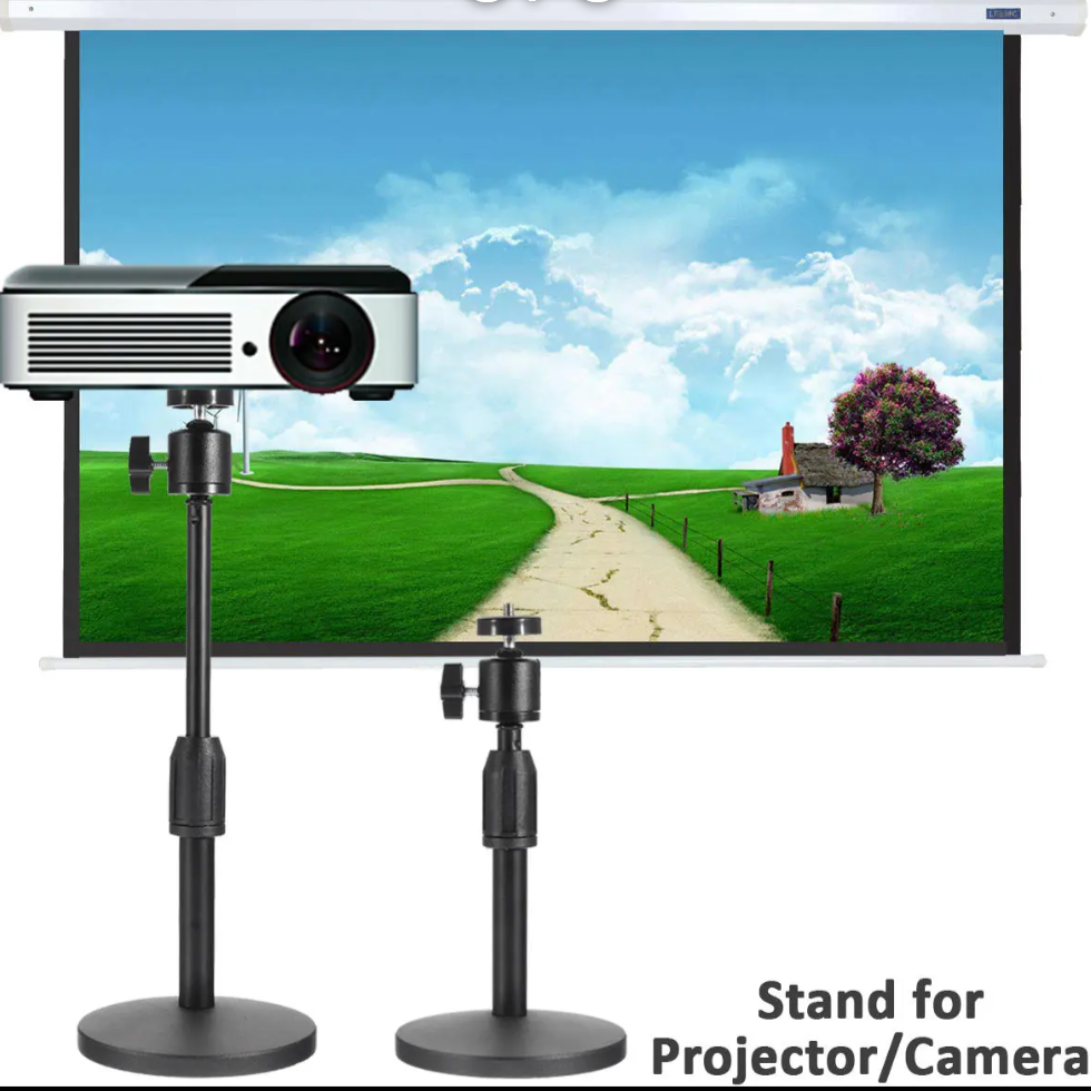 Desktop Laptop Projector Stand Holder Swivel Head Tripod Mount Adjustable Height