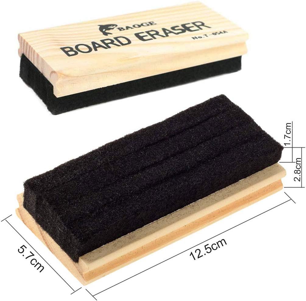 Chalkboard Eraser, 2 Pack, Wooden Felt Eraser Cleaner Duster Blackboard Whiteboard Chalk Eraser Office School Supply