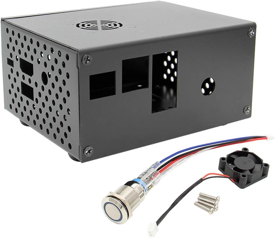 Geekworm Raspberry Pi X820 Case with Power Control Switch and Fan for Raspberry Pi 3 and X820 V3.0 SSD/HDD SATA Card (Not Included Raspberry Pi 3 or X820)