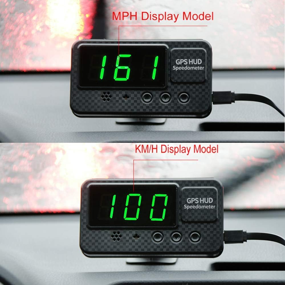 Noblik General GPS Up Display Clock Car Digital Speedometer Mileage MPH Speed Display Vehicle Speed Alarm for All Vehicles C60 / C60S / C80 / C90 (C60S)