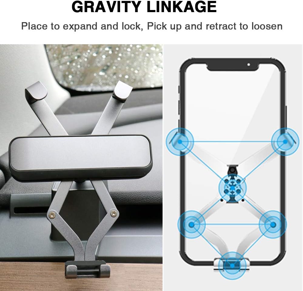 Tesla Model by OYEFLY 3 Phone Holder Car Mount Gravity Mobile Holder,with Most Smart Phones (Gray,Left)