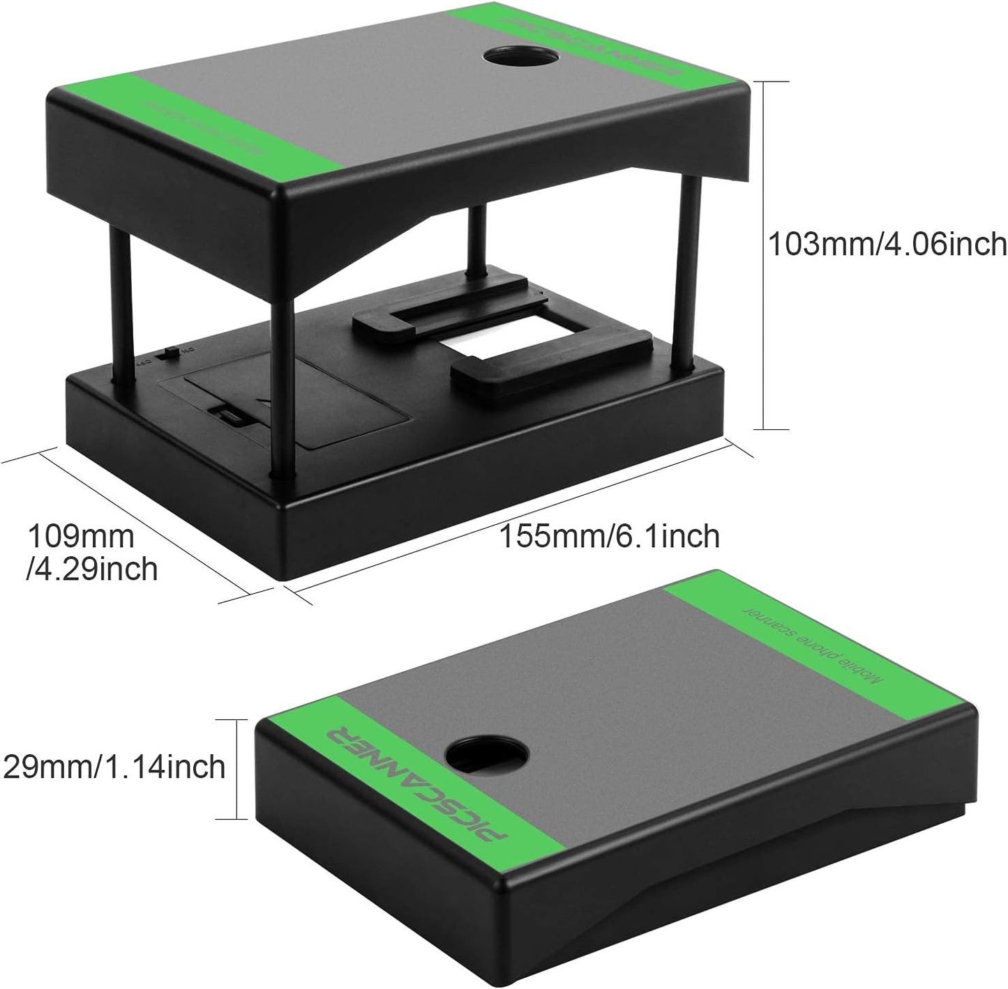 Mobile Film by Rybozen and Slide Scanner, Lets You Scan and Play with Old 35mm Films & Slides Using Your Smartphone Camera, Fun Toys and Gifts with LED Backlight, Rugged Plastic Folding Scanner