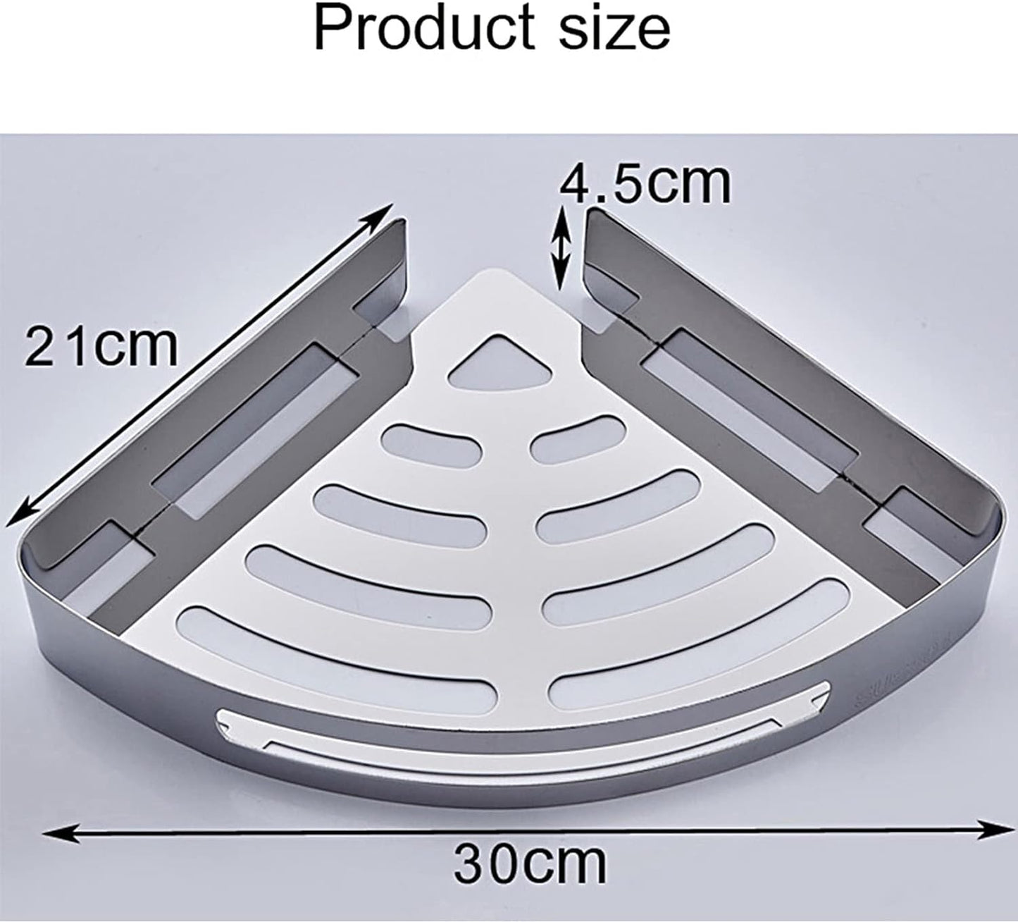 Shower Shelf Without Drilling, Shower shelf for bathroom, 304 aluminum (triangle, 2 packs)