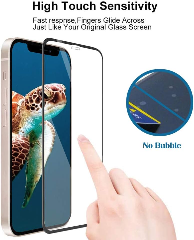 Protective Glass by Cavalrywolf Full Screen for iPhone 12 Pro Max [6.7"], [Pack of 2] High Quality 9H Glass - Face ID Compatible