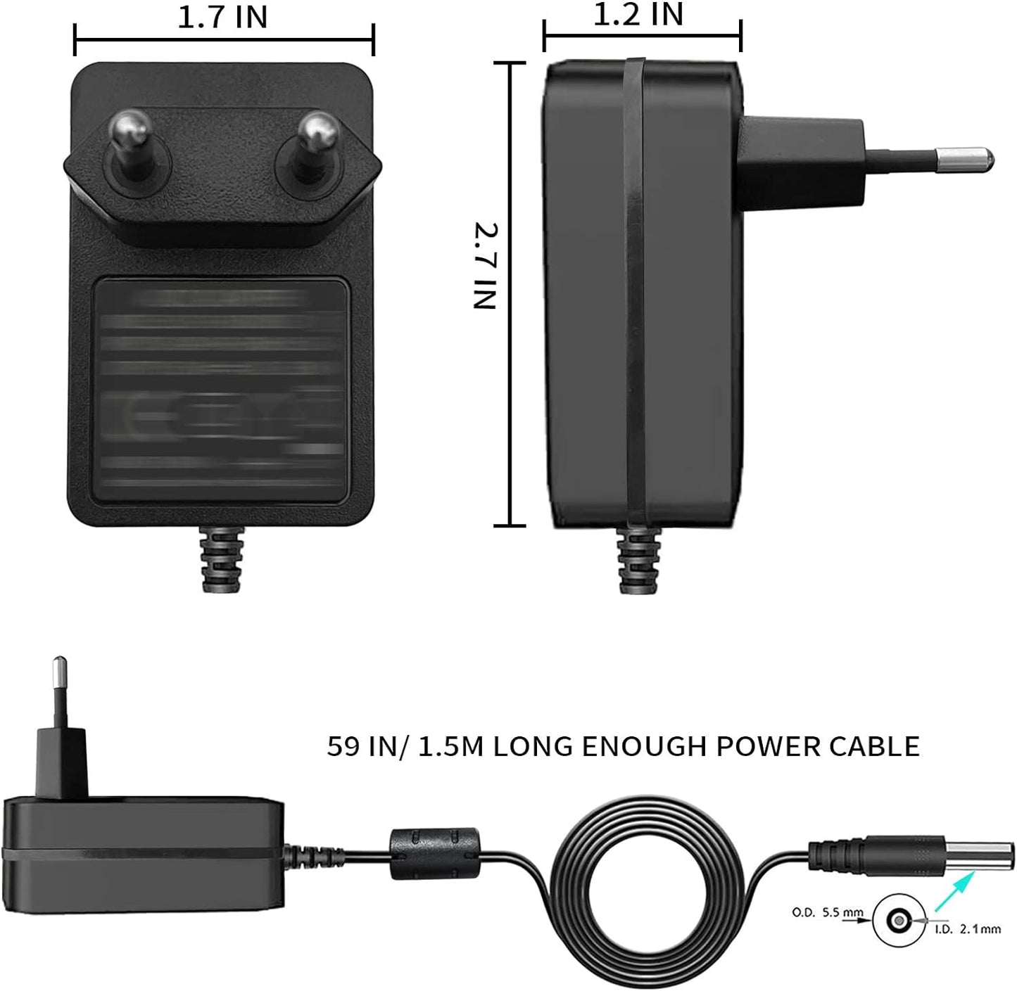 Power Supply Adapter 18V 1A DC, 100V-240V EU Plug 18W Charger for 18 Volt 0.1A 0.15A 0.2A 0.25A 0.3A 0.4A 0.5A 0.6A 0.7A 0.8A 0.9A 100mA~1000mA