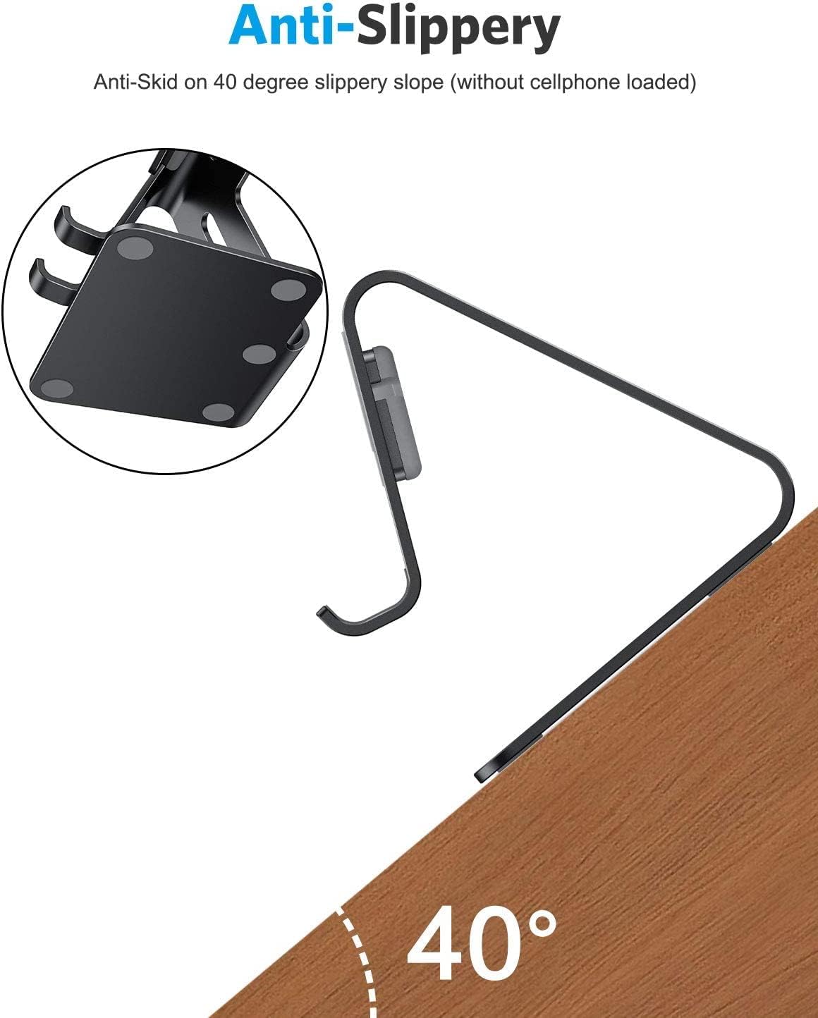 Stand for Watch & Phone, 2 in 1 universal stand holder (not including charger) for all phones, Black