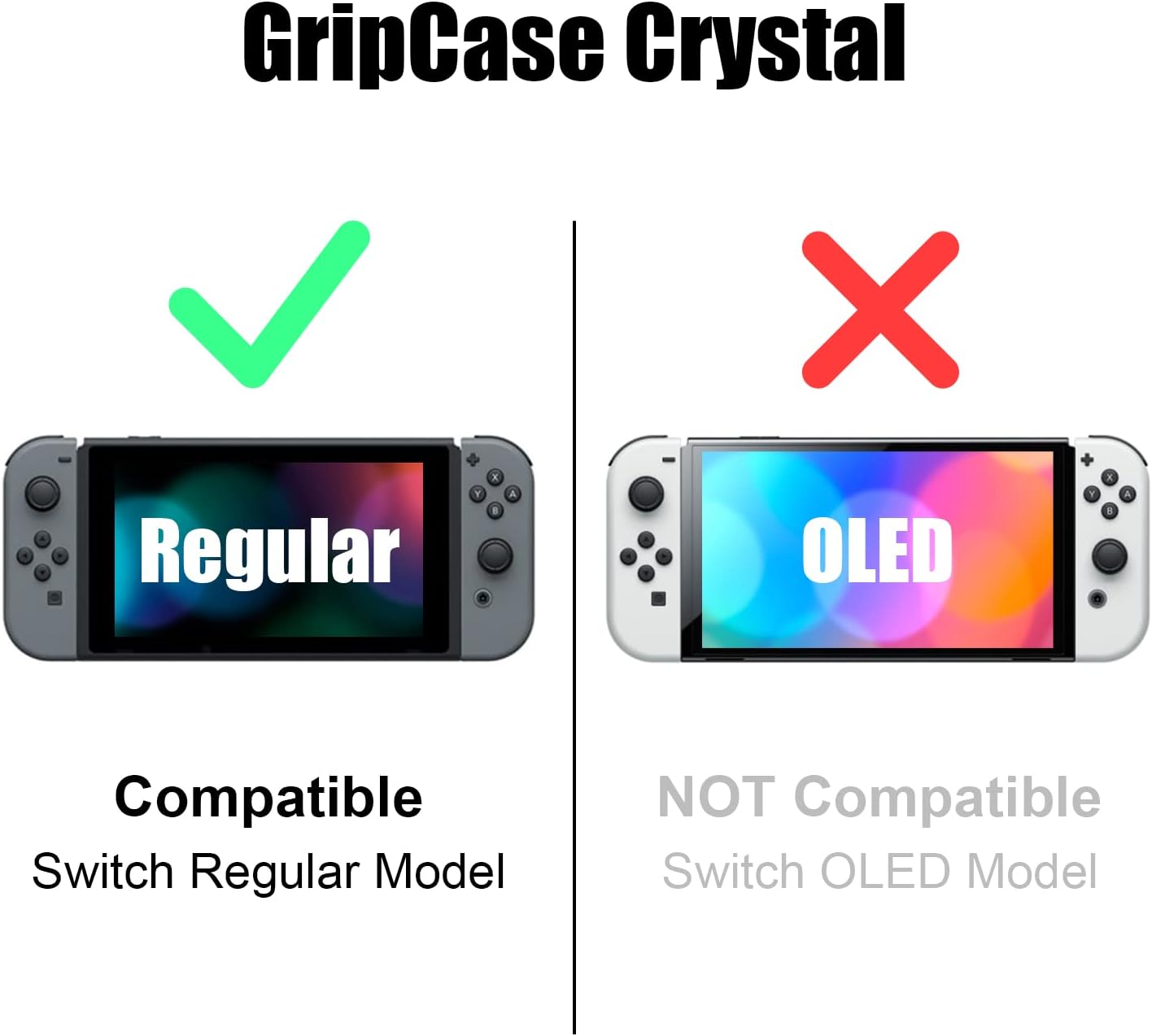 GripCase Crystal: A Dockable Transparent Protective Cover Case with Replaceable Grips [to fit All Hands Sizes] for Nintendo Switch [No Carrying Case] - Animal Crossing