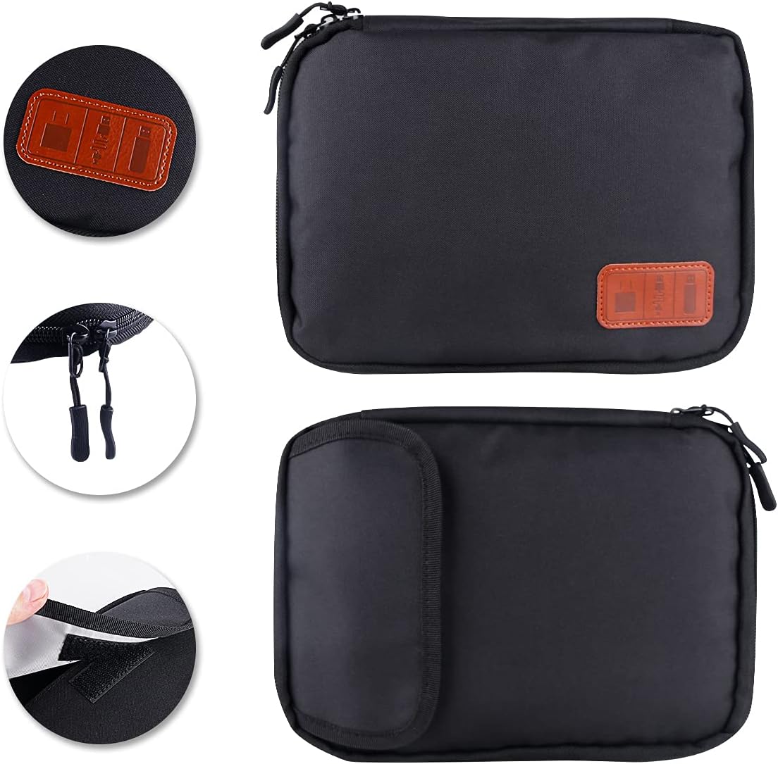 Travel Electronics Organizer Cable Organizer Bag Electronics Accessories Case for USB,Chargers,Power Bank etc. (Black-01)