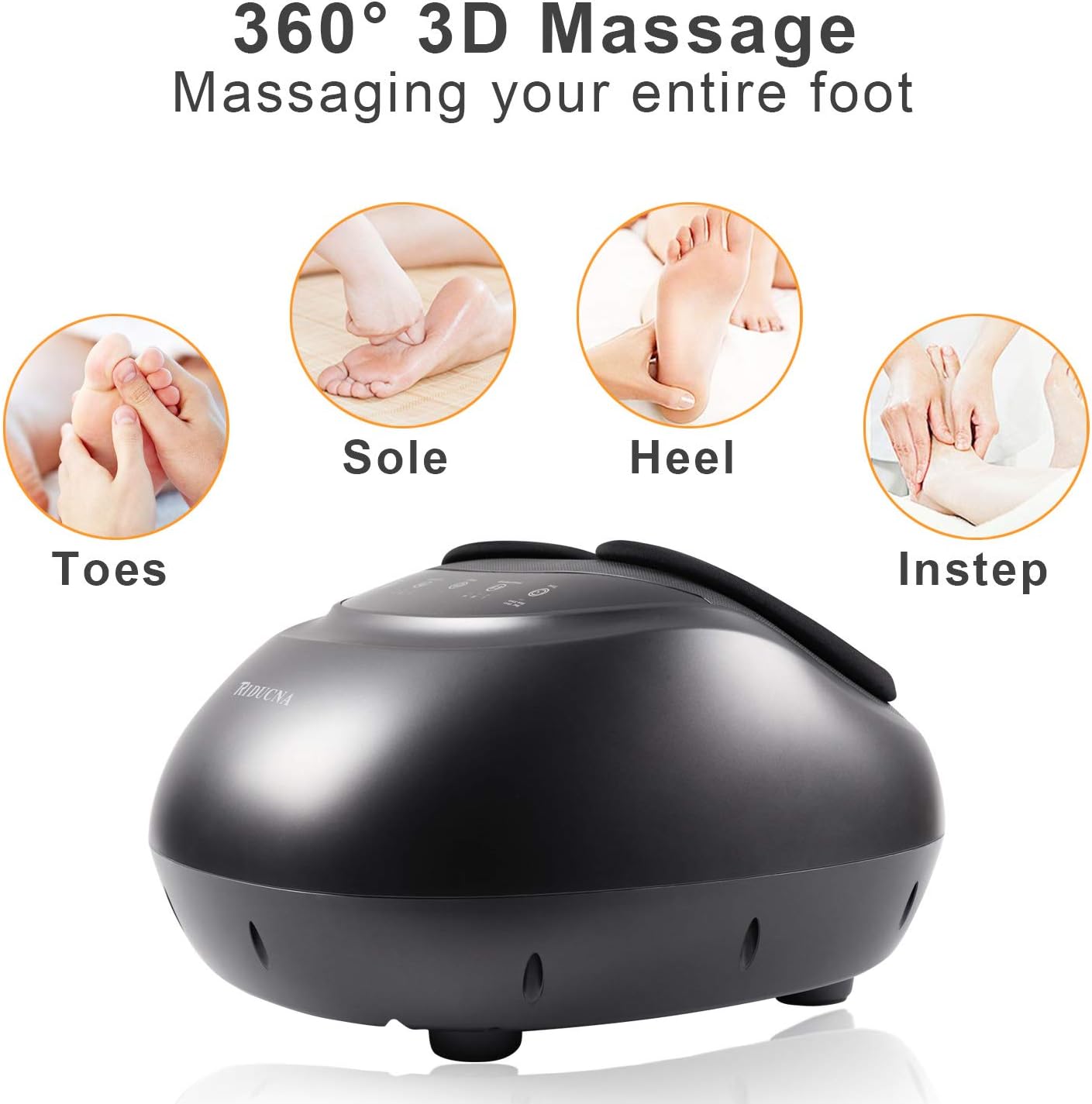 Foot Massager, Electric Foot Massager with Heat Function and Remote Control, Shiatsu Foot Massage, Kneading Rolls, Air Compression for Foot Care at Home and Office