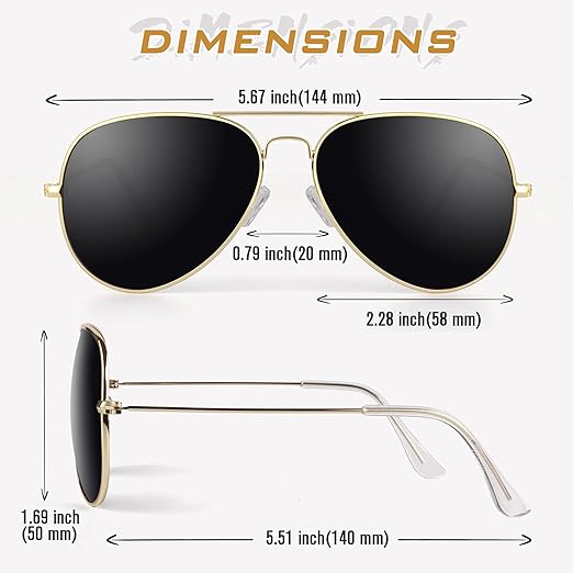 Sunglasses, GQUEEN Polarized Sunglasses Classic Military Style Spring Axial Pilot Al-Mg Men Women MOS1