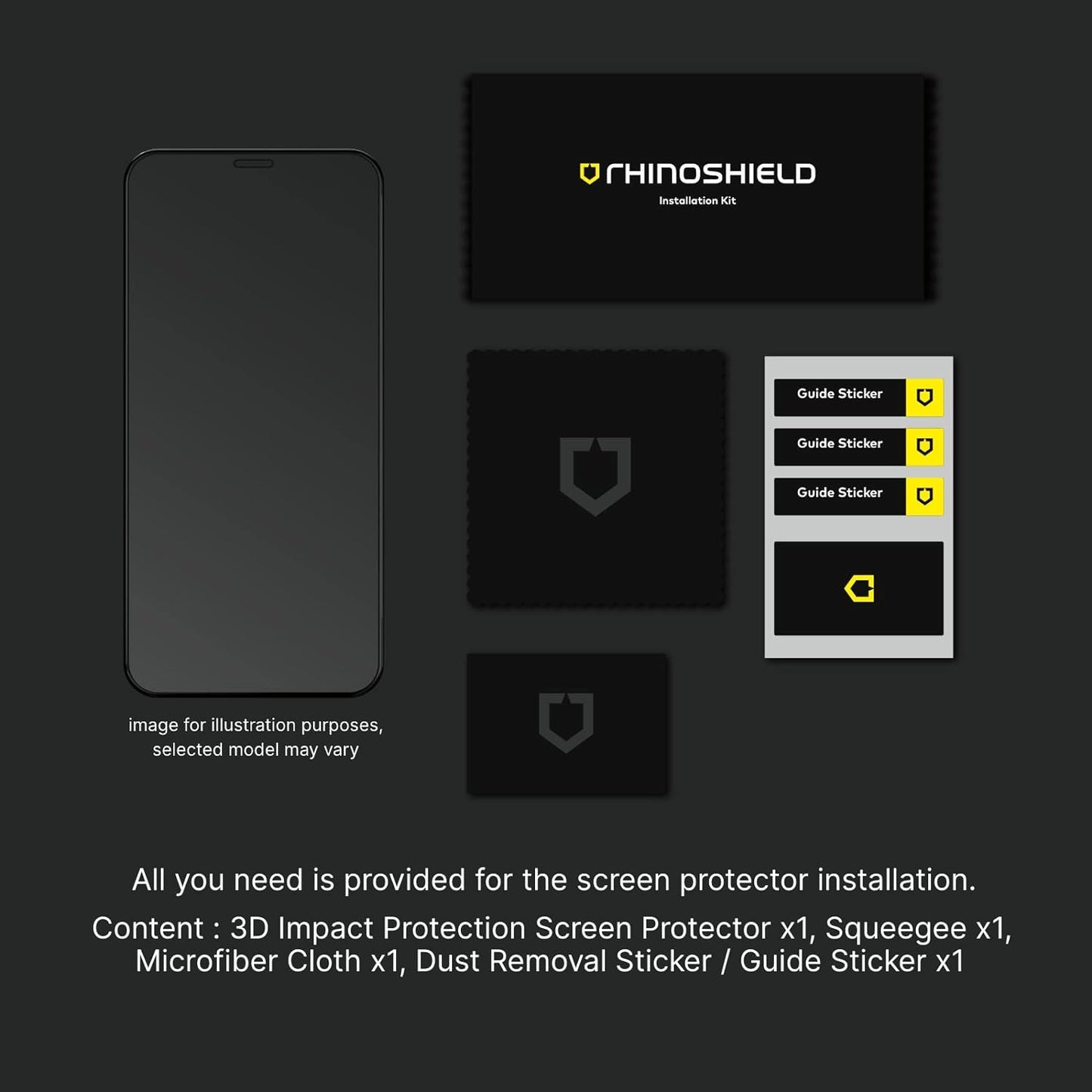 RhinoShield Screen Protector Compatible with [iPhone 13 Pro Max] | 9H 3D Curved Edge to Edge Tempered Glass - Full Coverage Clear and Scratch Resistant Screen Protection