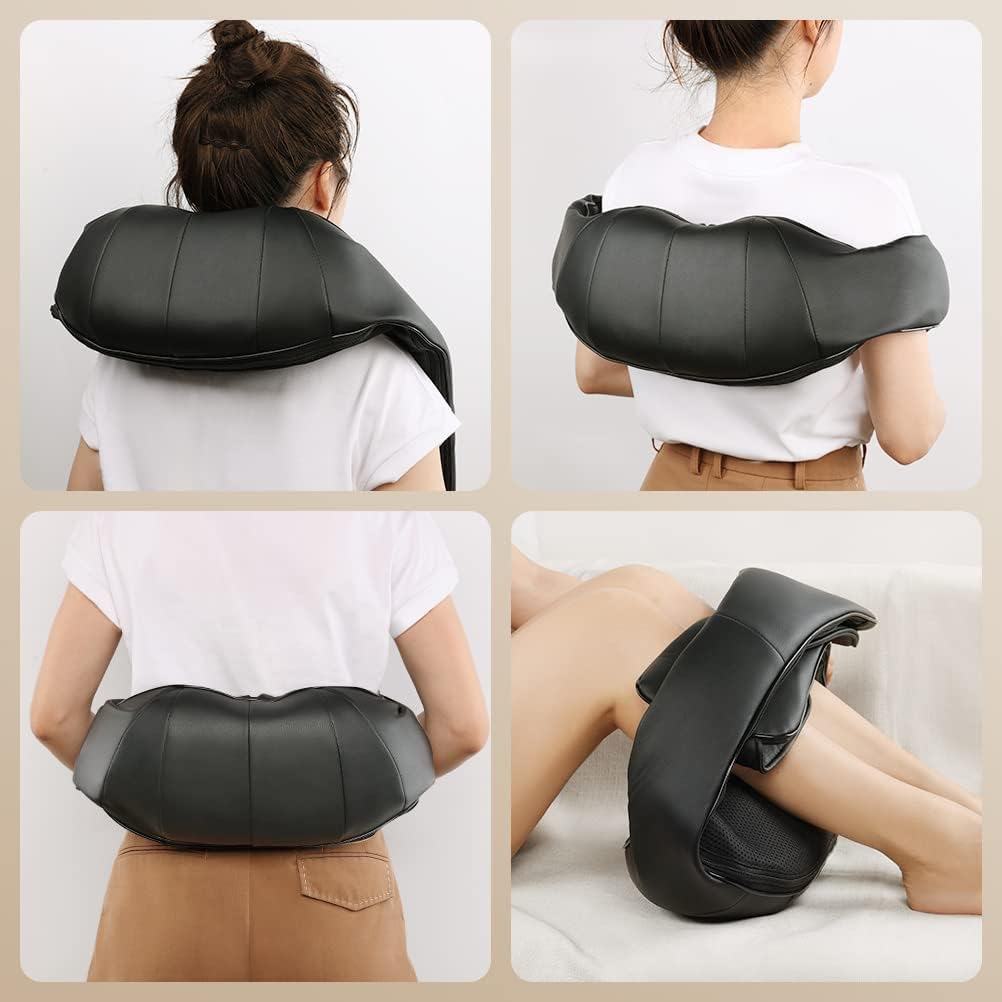 Massager Shiatsu 4D Rotation with Belt Neck Massager for Neck Back Shiatsu Massage Heat Function at Home Office Car