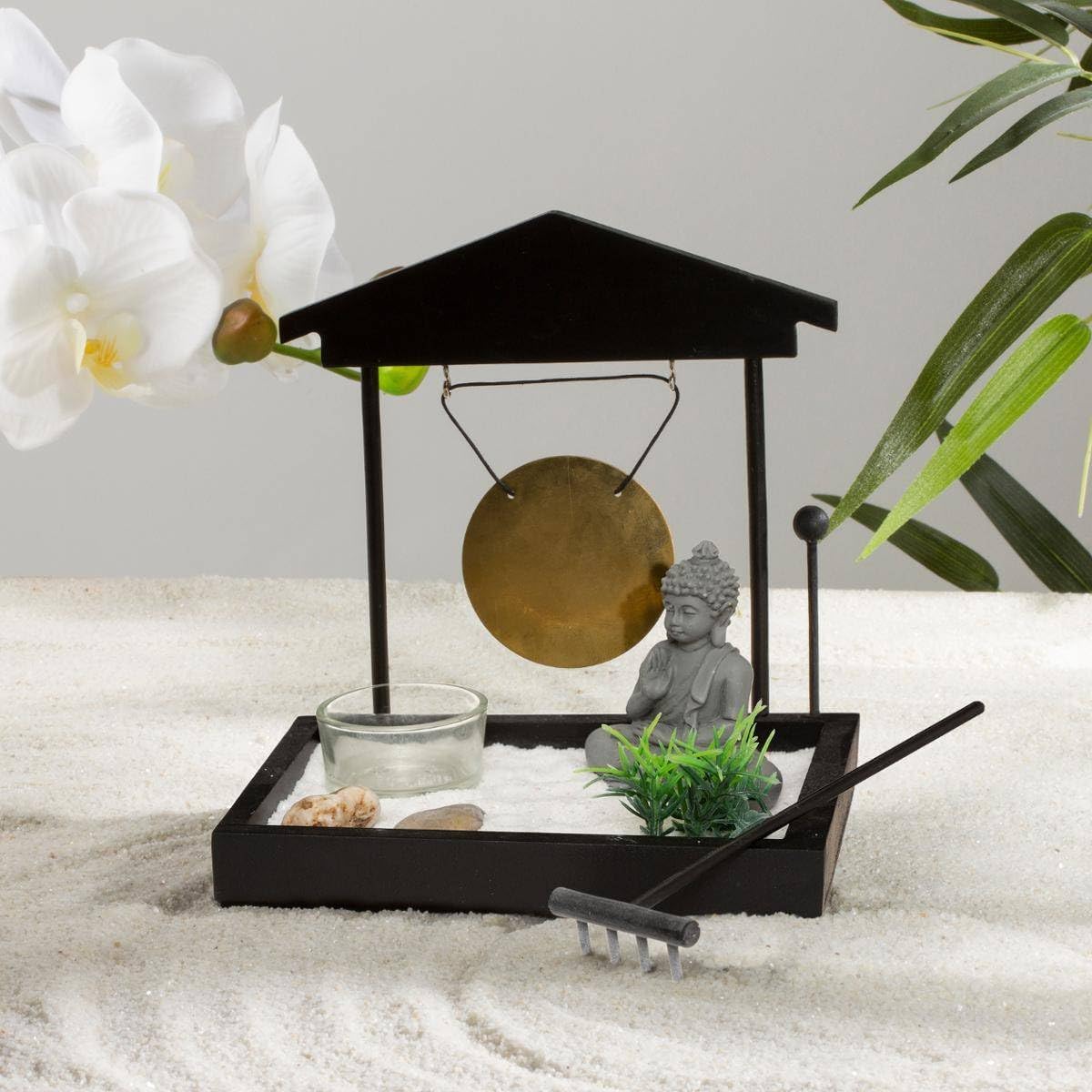 Zen garden - wood - black - 15x15 cm - Black - Atmosphera interior designer