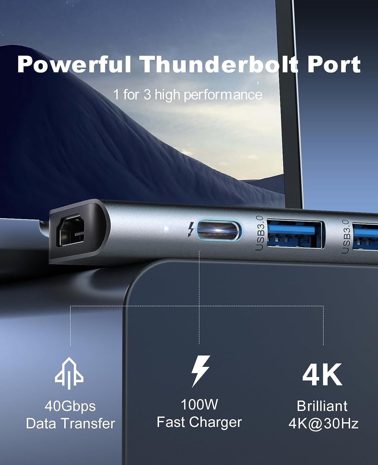 USB C Hub, USB C Adapter Multiport 7 in 2 MacBook Adapter Aluminium Thunderbolt 3 Type C Hub, 3 USB 3.0 & USB 2.0 Ports, TF SD Card Reader, PD Compatible with MacBook Pro Air 13 Inch 15 Inch 2018 2019