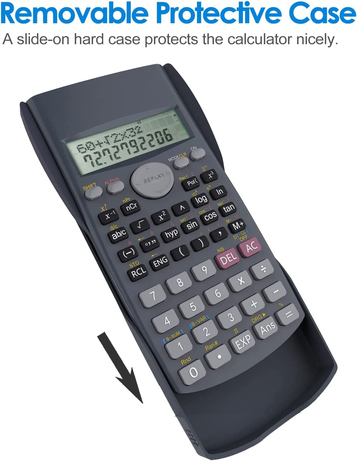 Scientific Calculator by Helect 2-Line Engineering, Suitable for School and Business (Black)