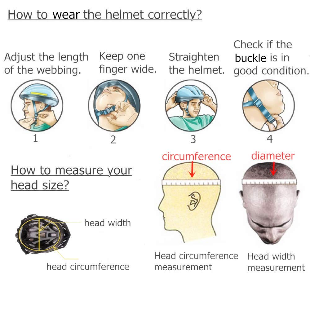 UPANBIKE Bike Helmet One-Piece Adjustable Riding Cycling Helmet Adult Head Safety Protection Large Size