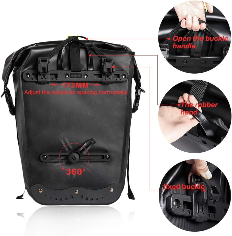 Bike Bag Waterproof Bike Pannier Bag 25L (for Bicycle Cargo Rack Saddle Bag Shoulder Bag Laptop Pannier Rack Bicycle Bag Professional Cycling Accessories)