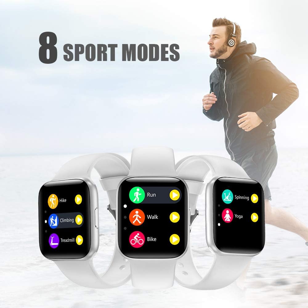 NAIXUES IP68 Waterproof Smart Watch, Women Men Sports Watch with Sleep Monitor, Heart Rate Monitor, Pedometer, Whatsapp, Smart Activity Bracelet for Android IOS