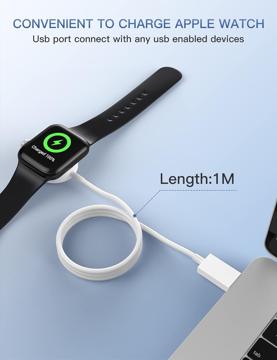 Watch Charger for Apple Watch Charger, iWatch Charger Fast Magnetic Charging Cable 1M Portable