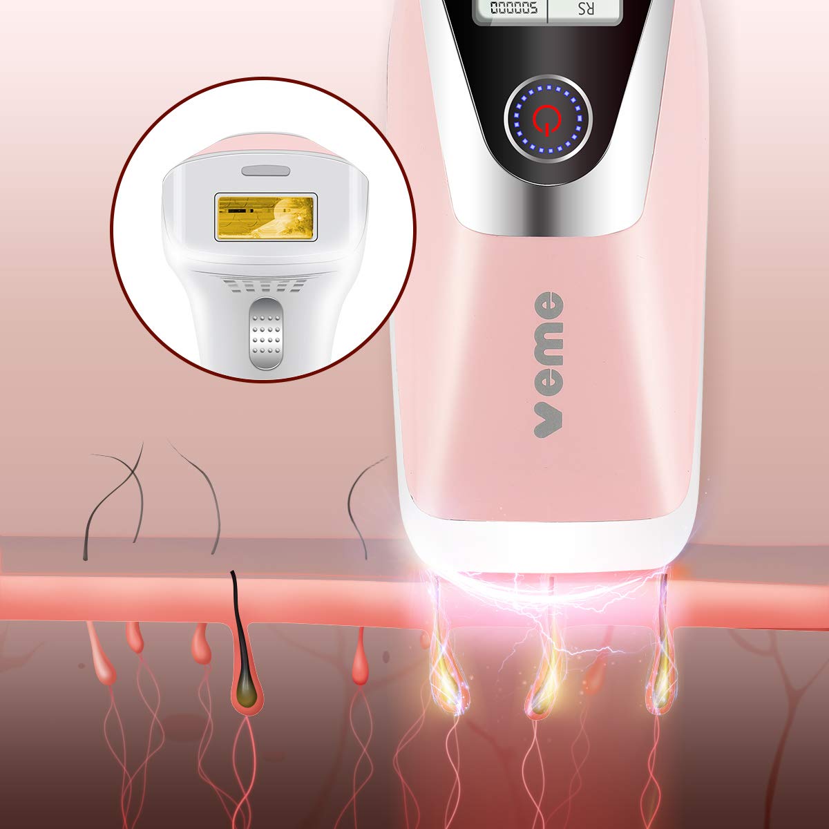 IPL Laser Hair Removal for Women & Men Permanent Painless, at-Home Hair Removal Device - Facial, Lip, Bikini, Whole Body,FDA Cleared,Auto Mode/ 5 Energy Upgraded Professional Hair Remover