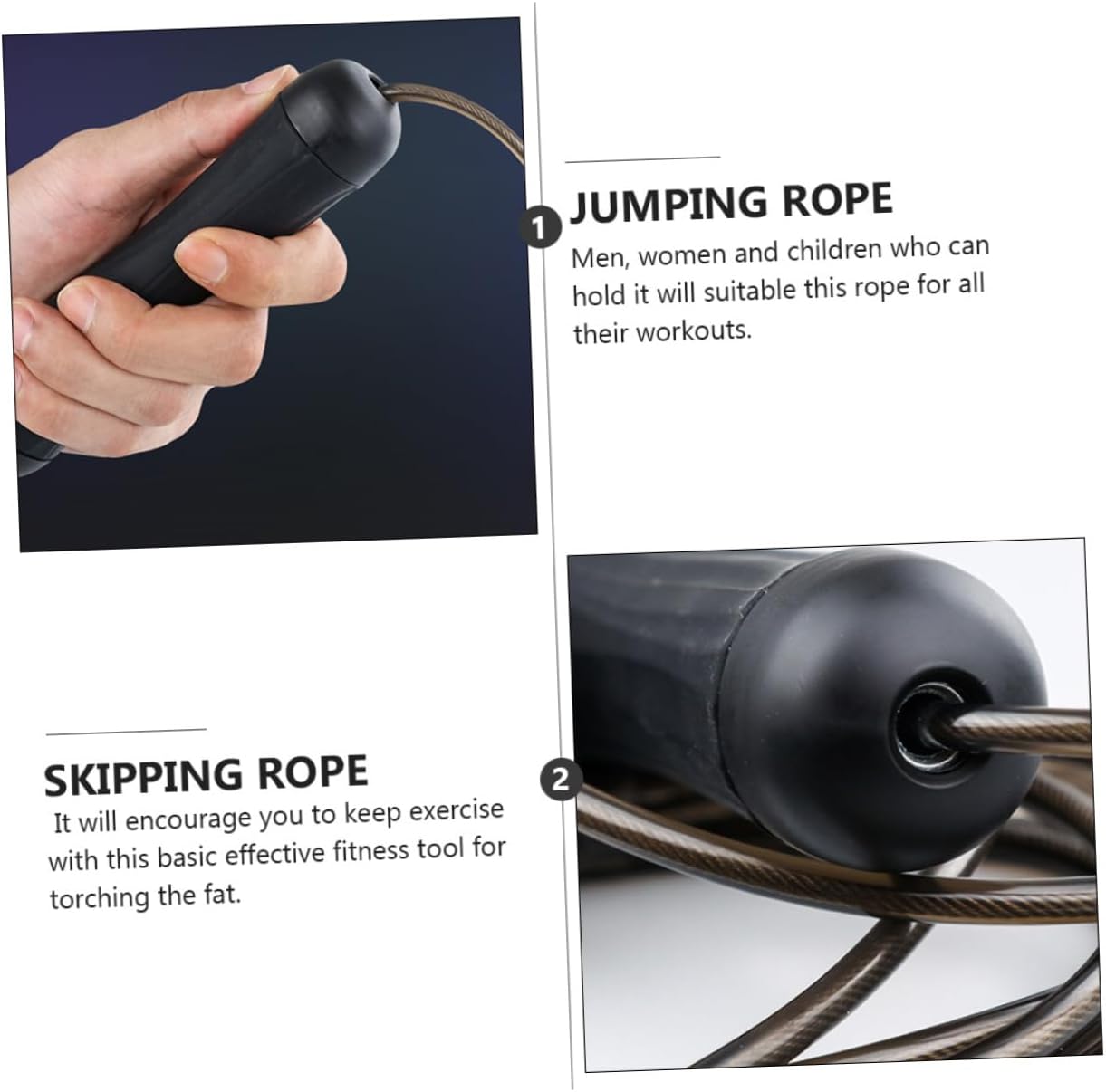 Wire Fitness Skipping Rope Exercise Jump Ropes Weighted Jump Rope Steel Skipping Rope, Jumping Rope for Workout