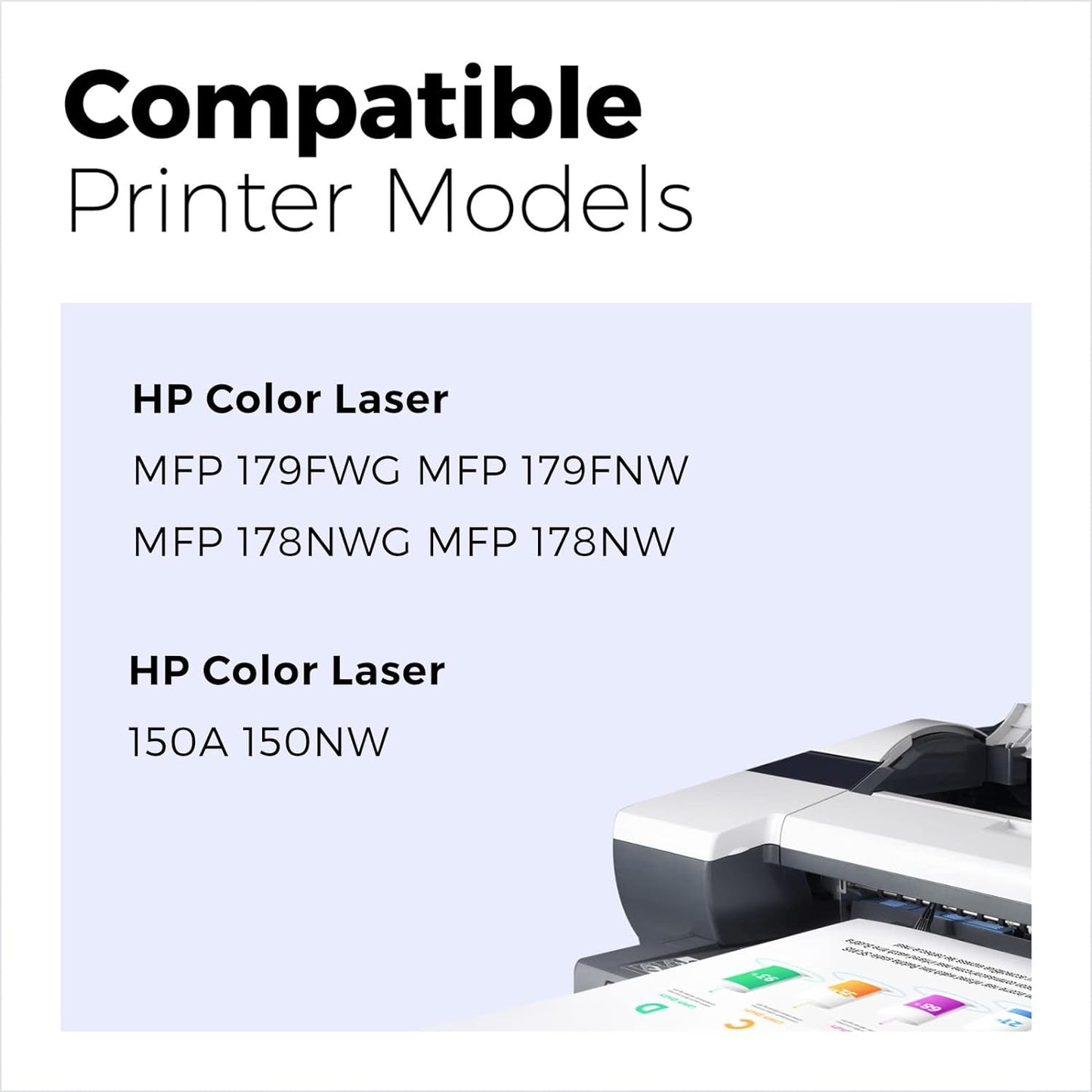 Cartridge 117A Toner Cartridges Compatible with HP Colour Laser 150nw MFP 179fnw 178nw for HP 117A Toner Cartridges (Black/Cyan/Magenta/Yellow)