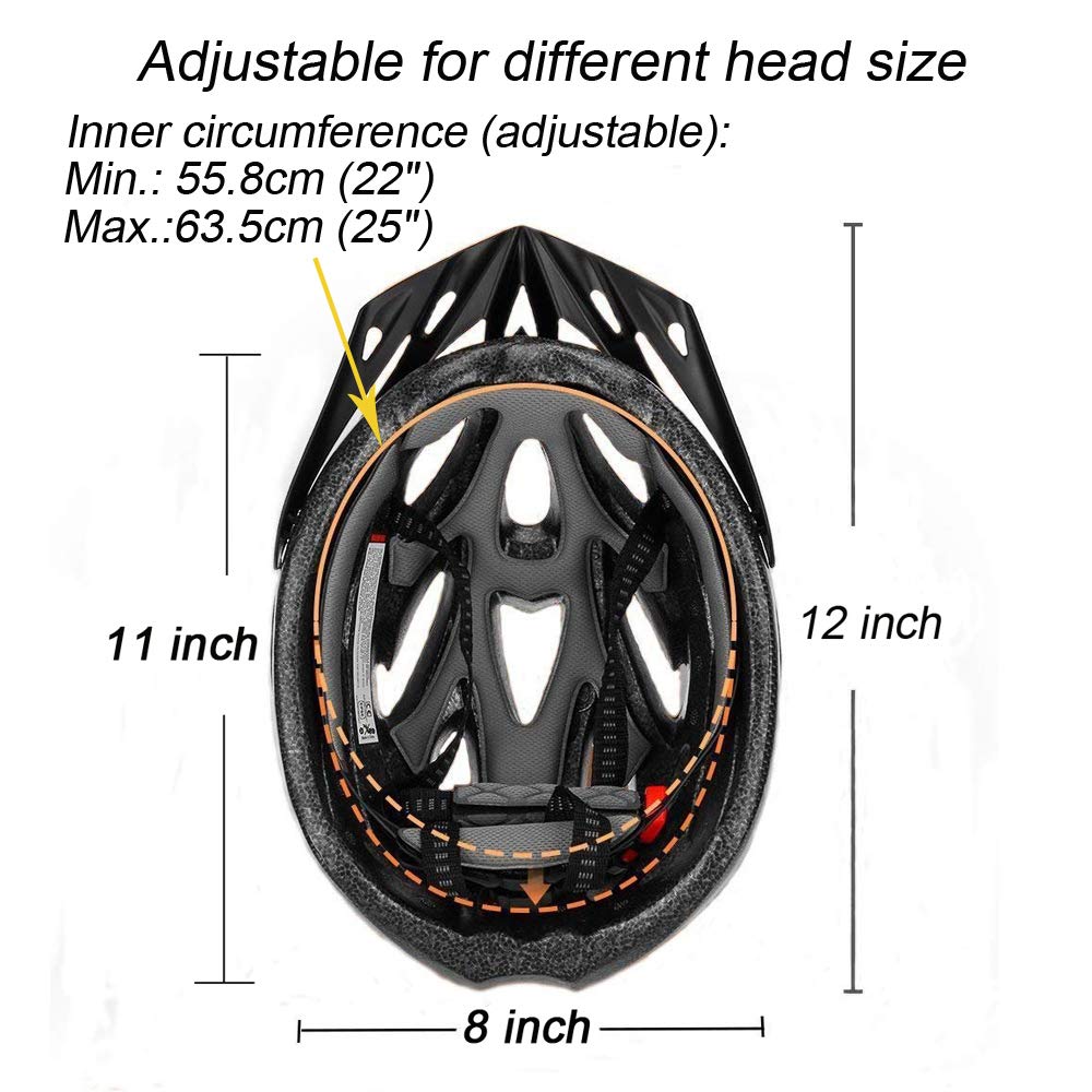 UPANBIKE Bike Helmet One-Piece Adjustable Riding Cycling Helmet Adult Head Safety Protection Large Size