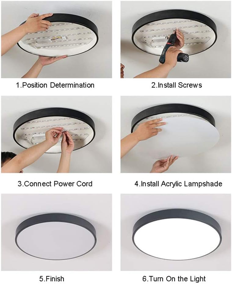 LED Ceiling Light Dimmable 30 cm 18 W Ceiling Light Brightness Adjustable 3000 - 6000 K with Remote Control [Energy Class A+]