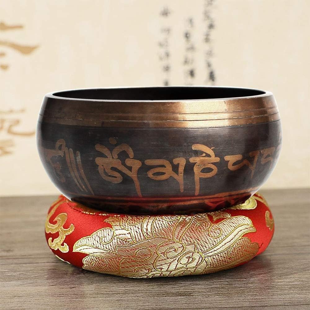 Buddhist Singing Bowls for Meditation, Tibetan Singing Bowl, chakra bowls, with clapper and cushion, useful for meditation, yoga and relaxation