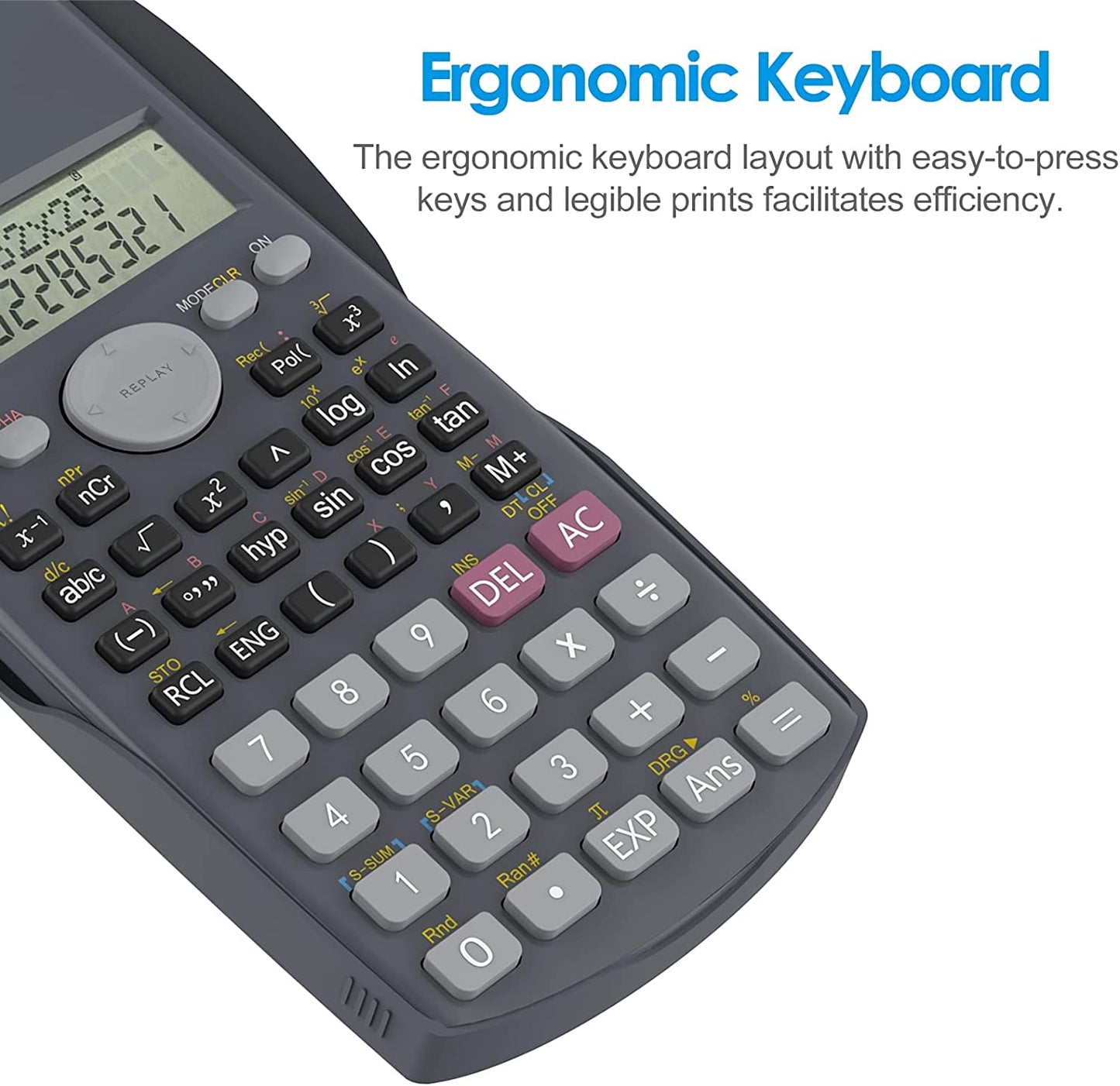 Scientific Calculator by Helect 2-Line Engineering, Suitable for School and Business (Black)