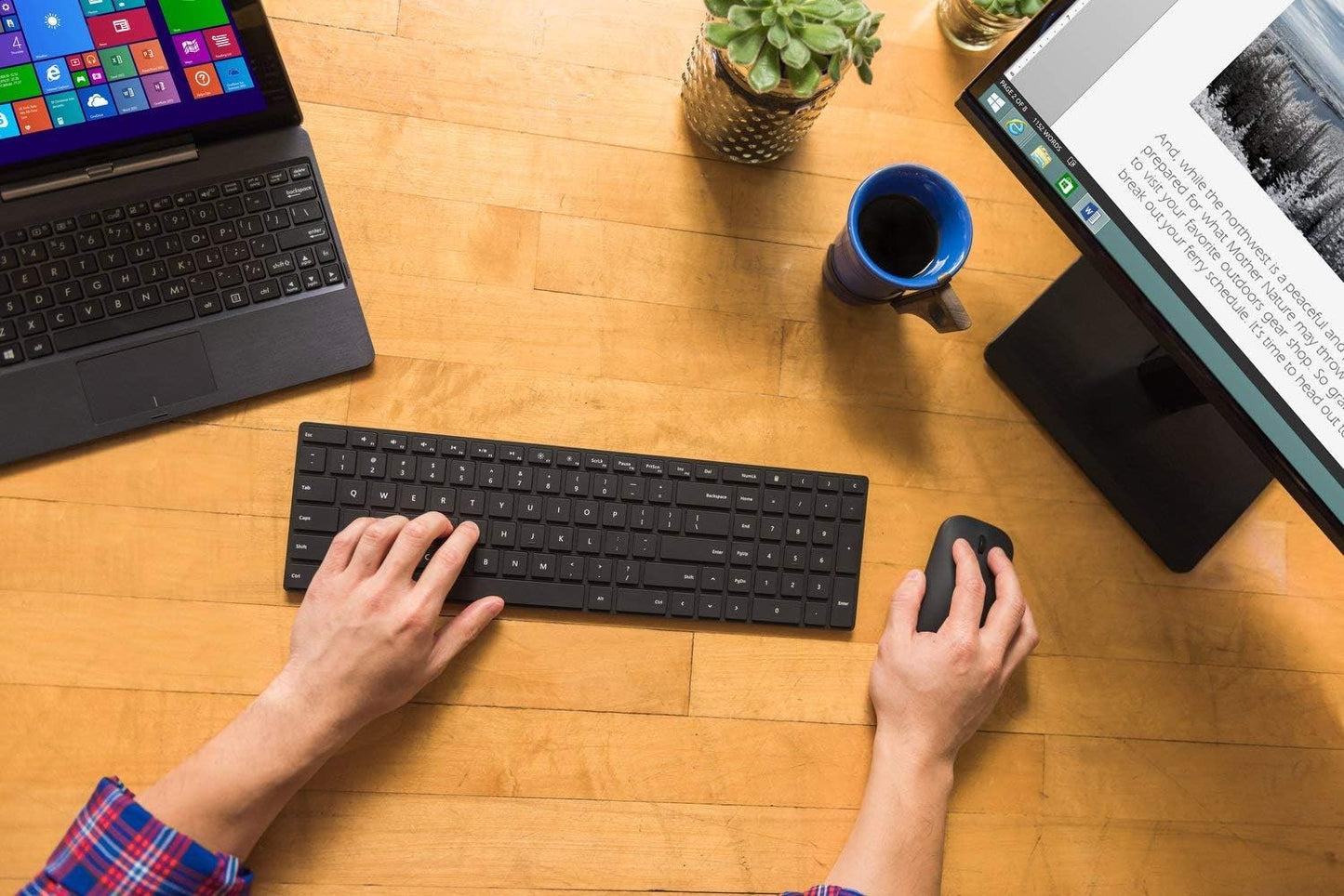 Keyboard, Microsoft Designer Bluetooth Desktop Keyboard and Mouse - Black. Utra-Thin, Wireless, Bluetooth Keyboard and Mouse Combo. Works with Bluetooth Enabled PCs/Mac