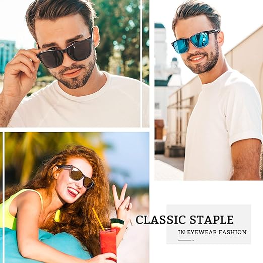 Sunglasses, GQUEEN Polarized Sunglasses for Men Retro Women Classic Retro Rectangular Sunglasses