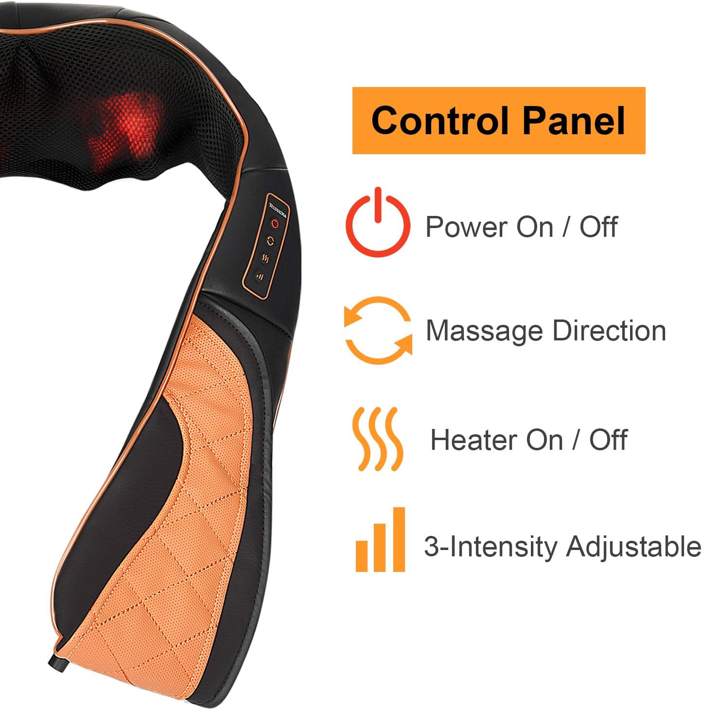 Shiatsu Neck Shoulder Back Massager with Heat and Carry Bag - Electric Massage Pillow with Deep Tissue Kneading for Lower Back, Calf, Leg Massage - Use at Home, Office, and Car