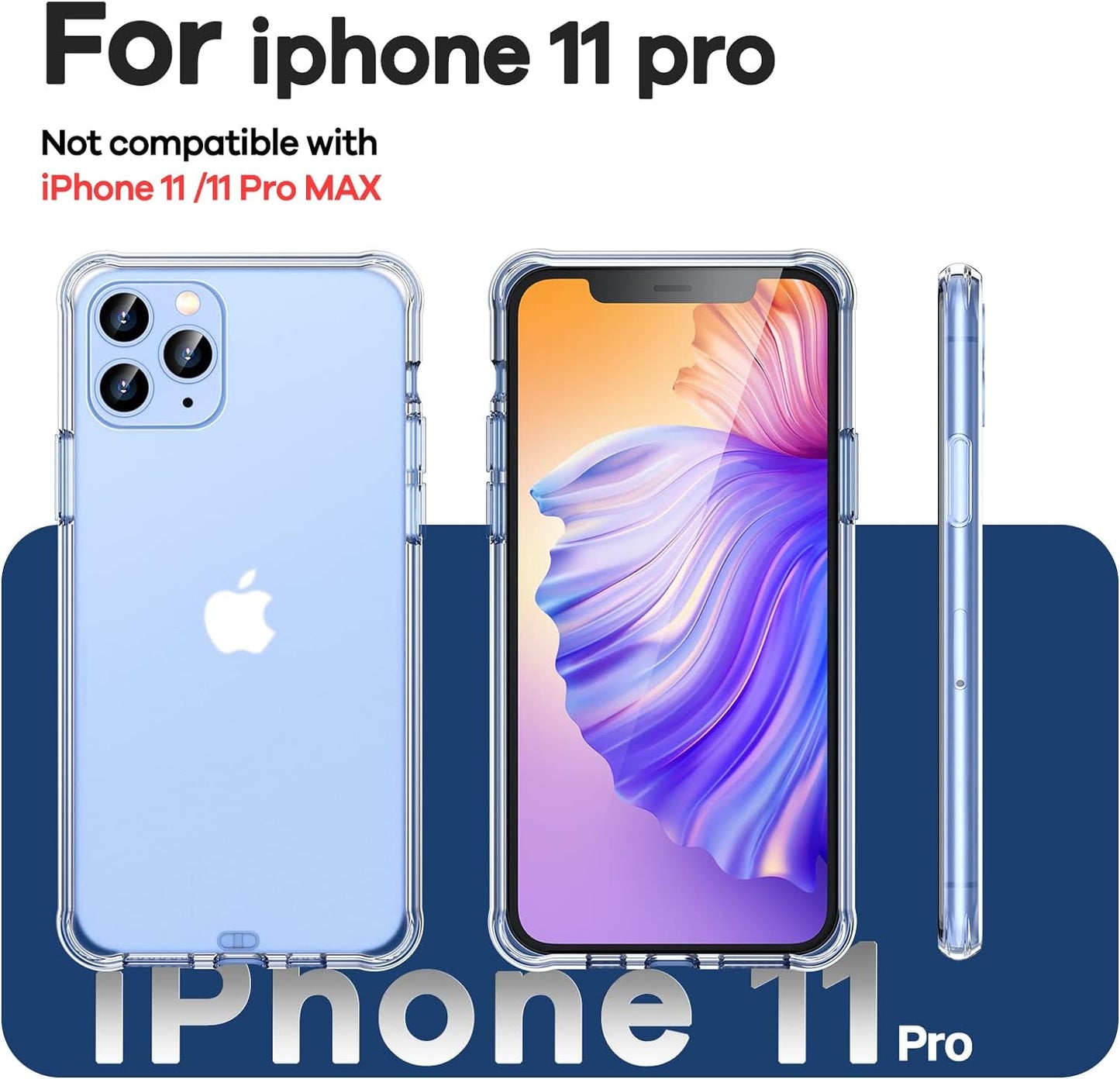 ORIbox for iPhone 11 Pro Case Clear,Translucent Matte case with Soft Edges, Lightweight,iPhone 11 Pro Phone Clear Case for Women Men Girls Boys Kids