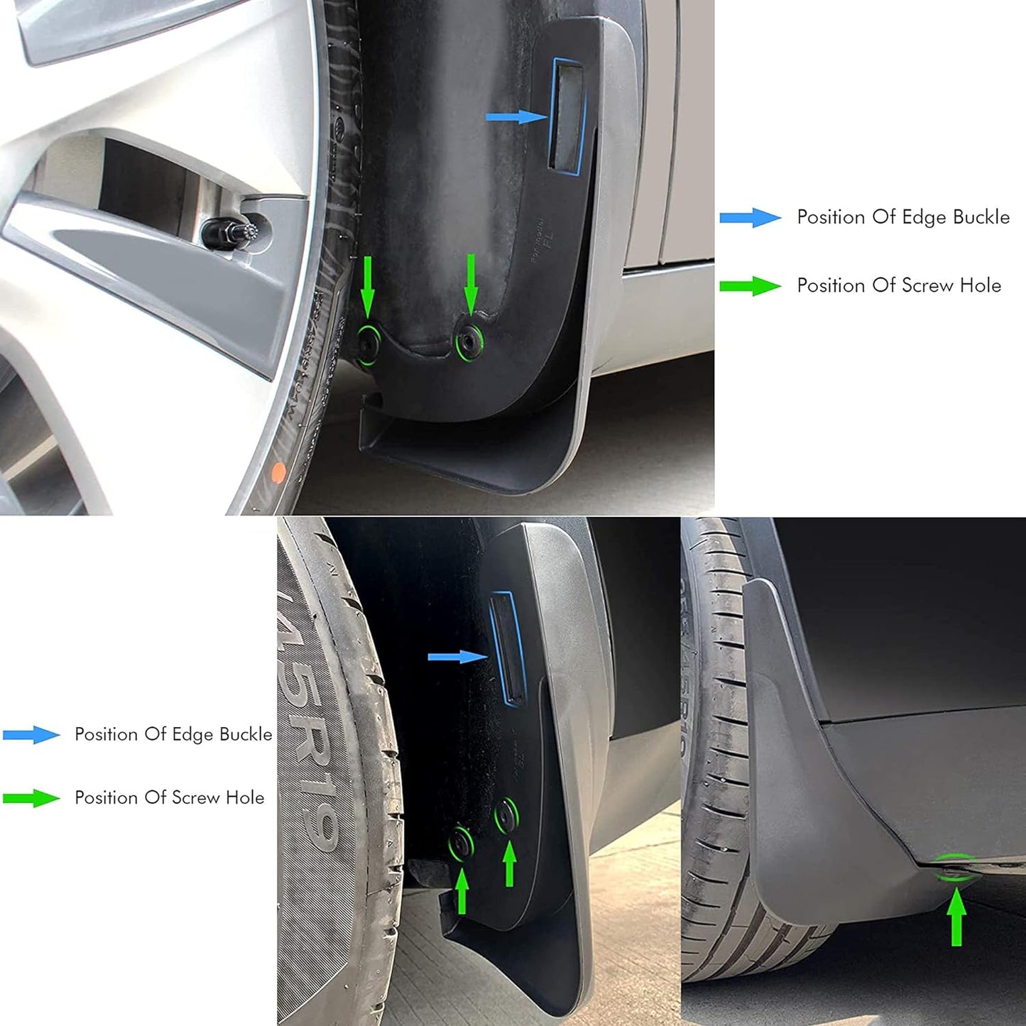 topfit Tesla Model Y Mud Flaps No Need to Drill Holes Mudguards Accessories for Tesla Model Y 2021 2022