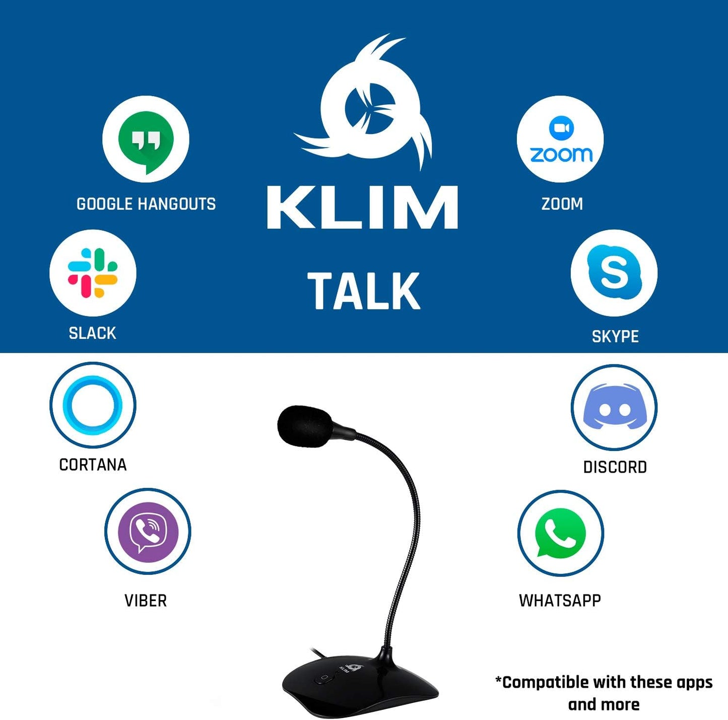 Microphone, KLIM Talk USB Desk Microphone for Computer - New Version 2024 - Compatible with Any PC Laptop Mac PS4 - Professional Desktop Mic with Stand - Recording Gaming Streaming YouTube Podcast Mics