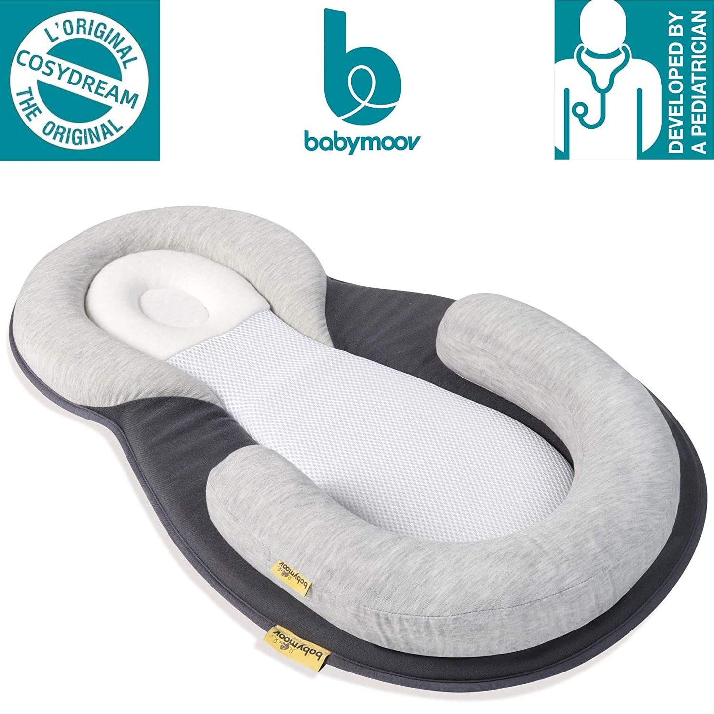 Babymoov Cosydream Premium Newborn Ultra-Comfortable Osteopath Designed Nest Lounger for Babies (Grey)